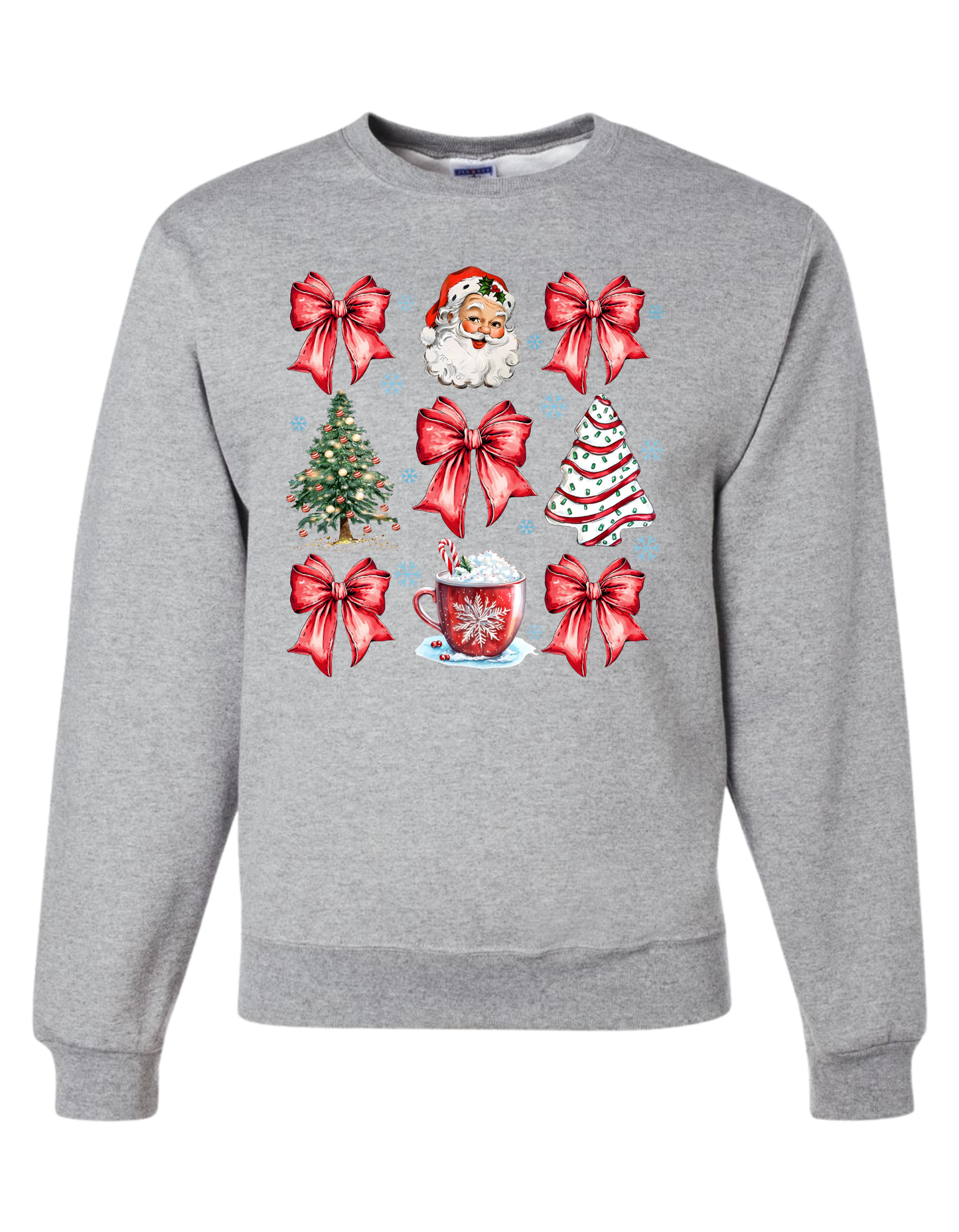Christmas Tree Cake Coquette Bow Crewneck