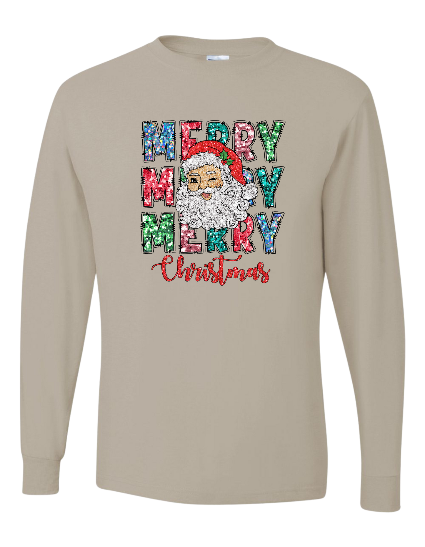 Santa Merry Christmas Long Sleeve