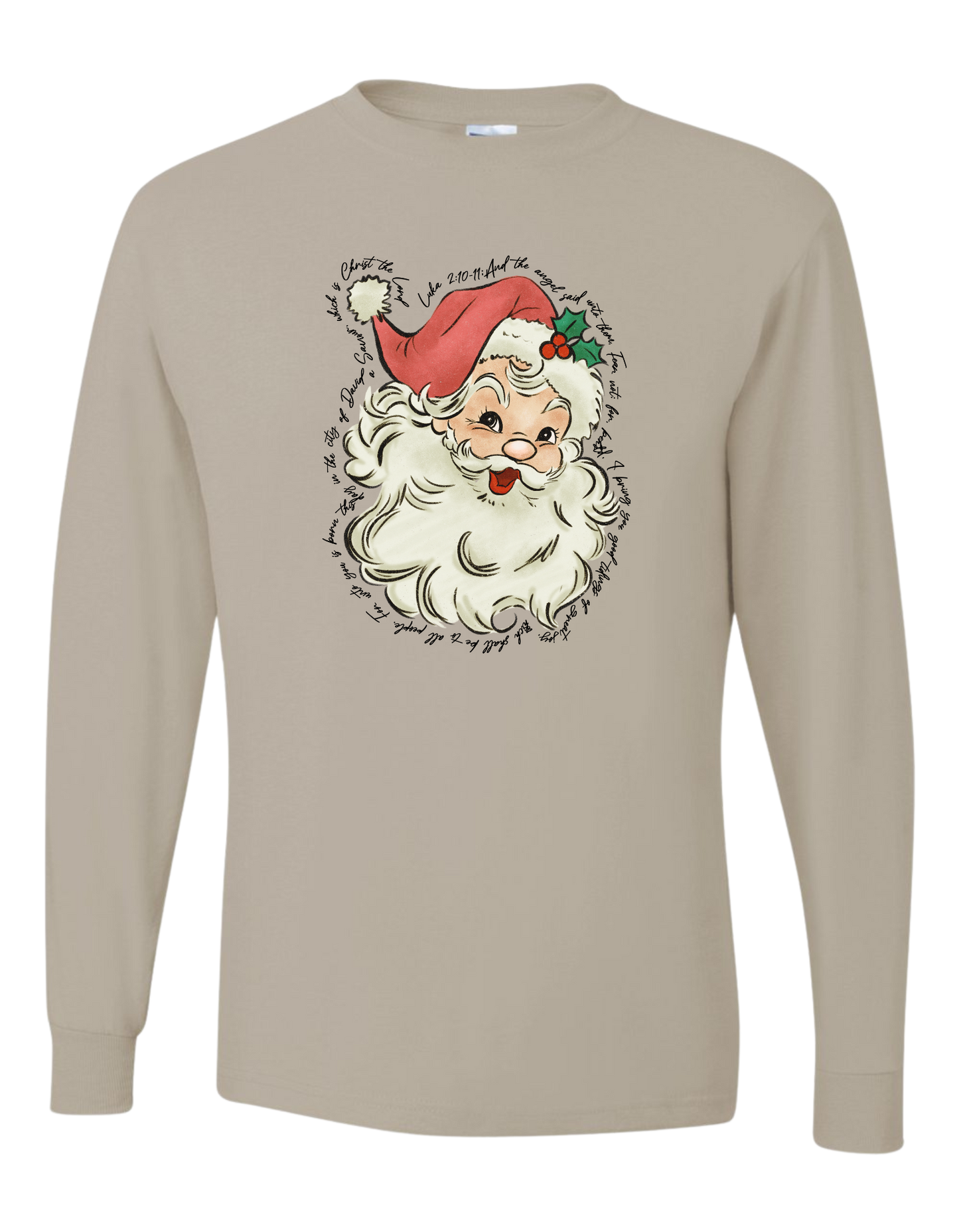 Luke 2:10-11 Santa Long Sleeve
