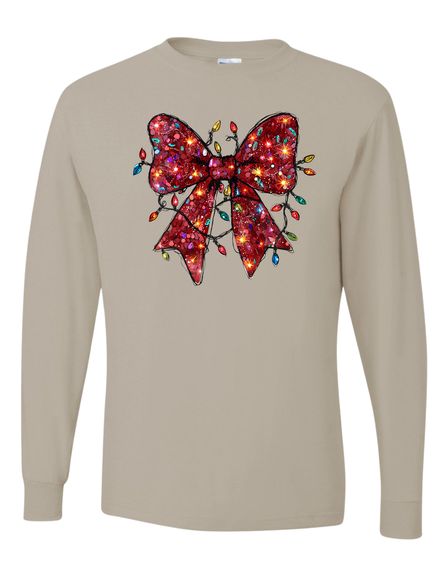 Christmas Bow & Lights Long Sleeve