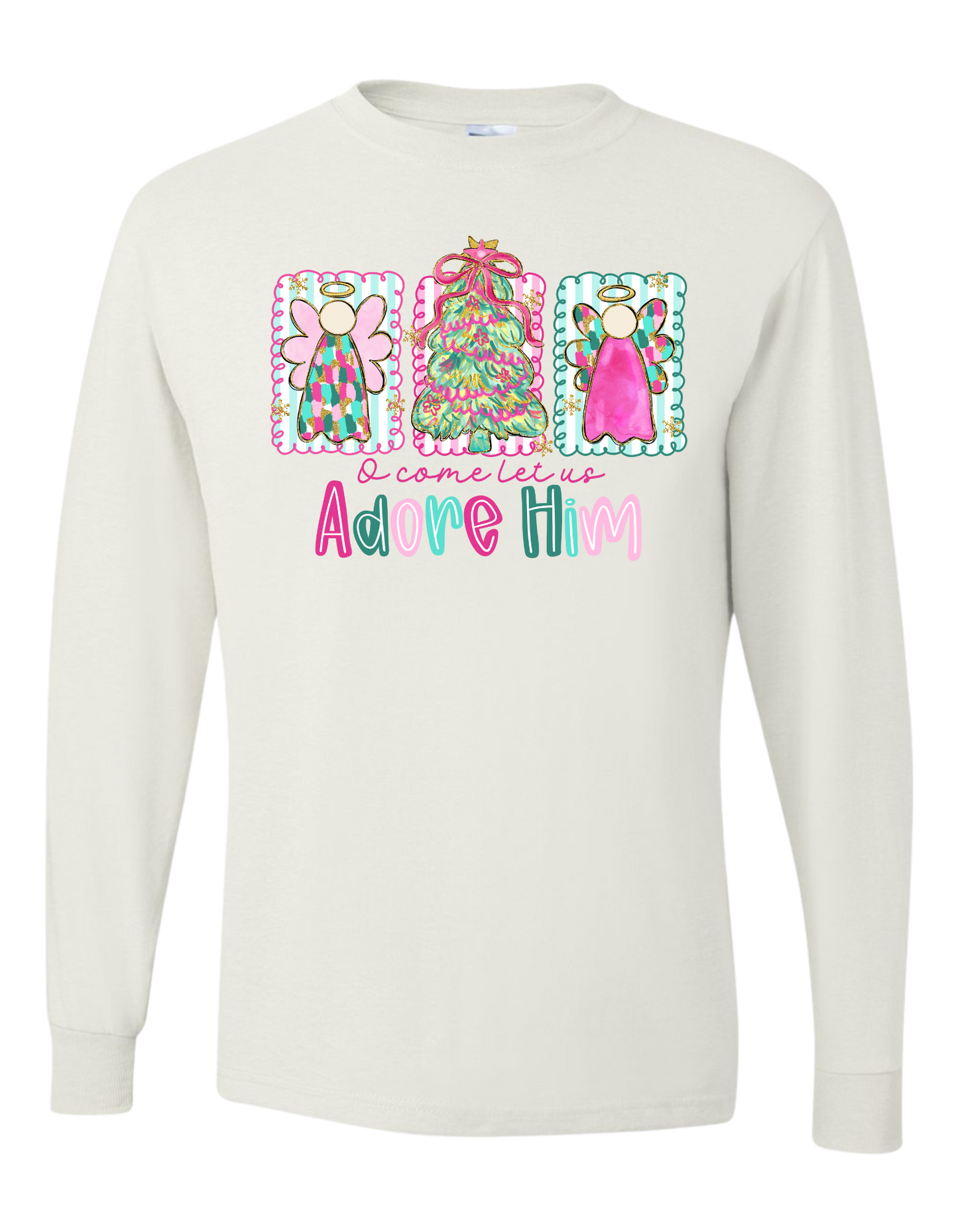 Angels Let Us Adore Him Long Sleeve