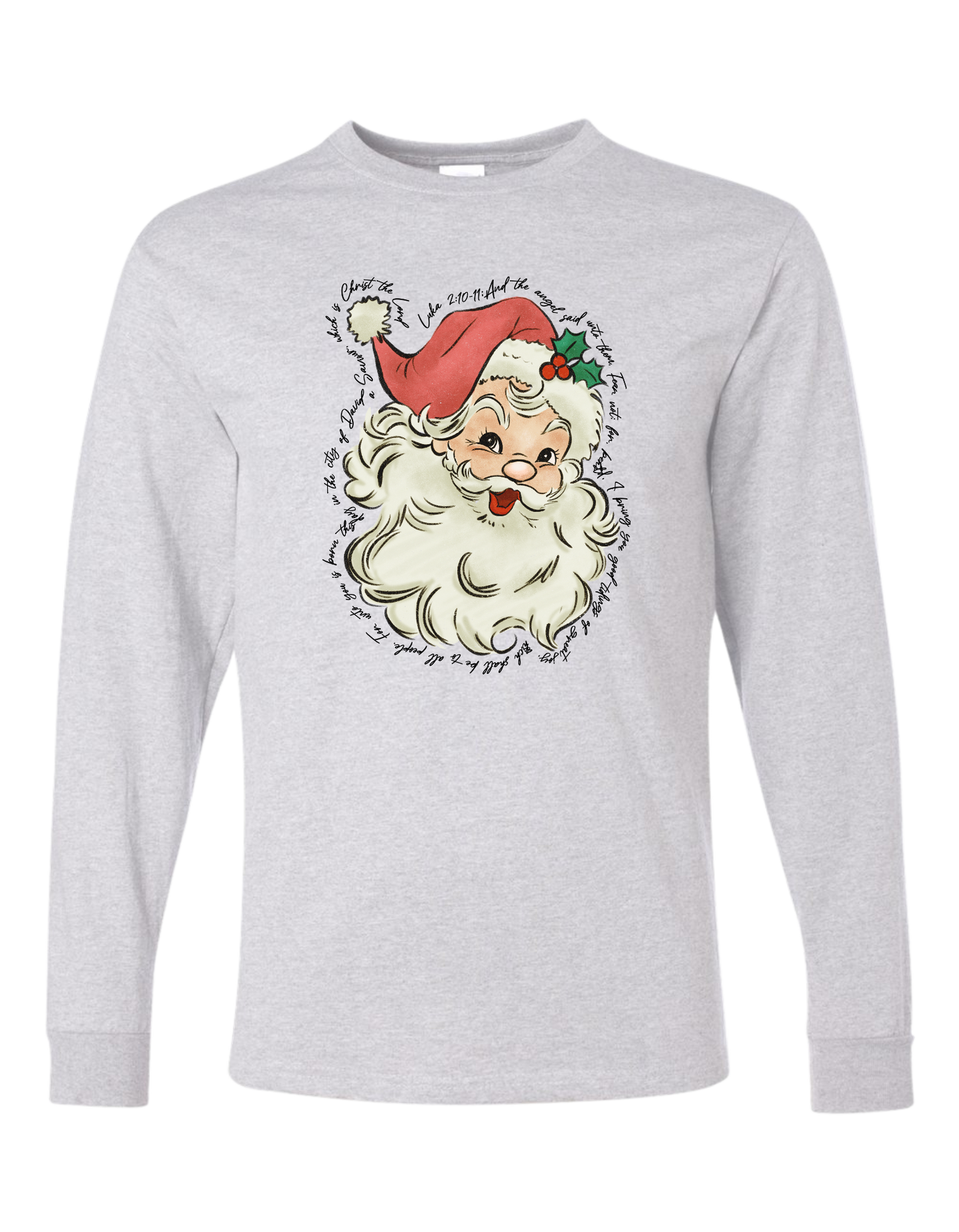 Luke 2:10-11 Santa Long Sleeve