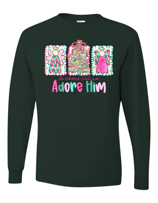 Angels Let Us Adore Him Long Sleeve