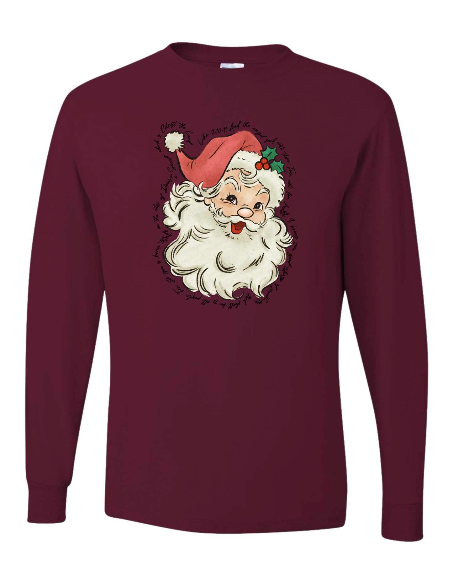 Luke 2:10-11 Santa Long Sleeve