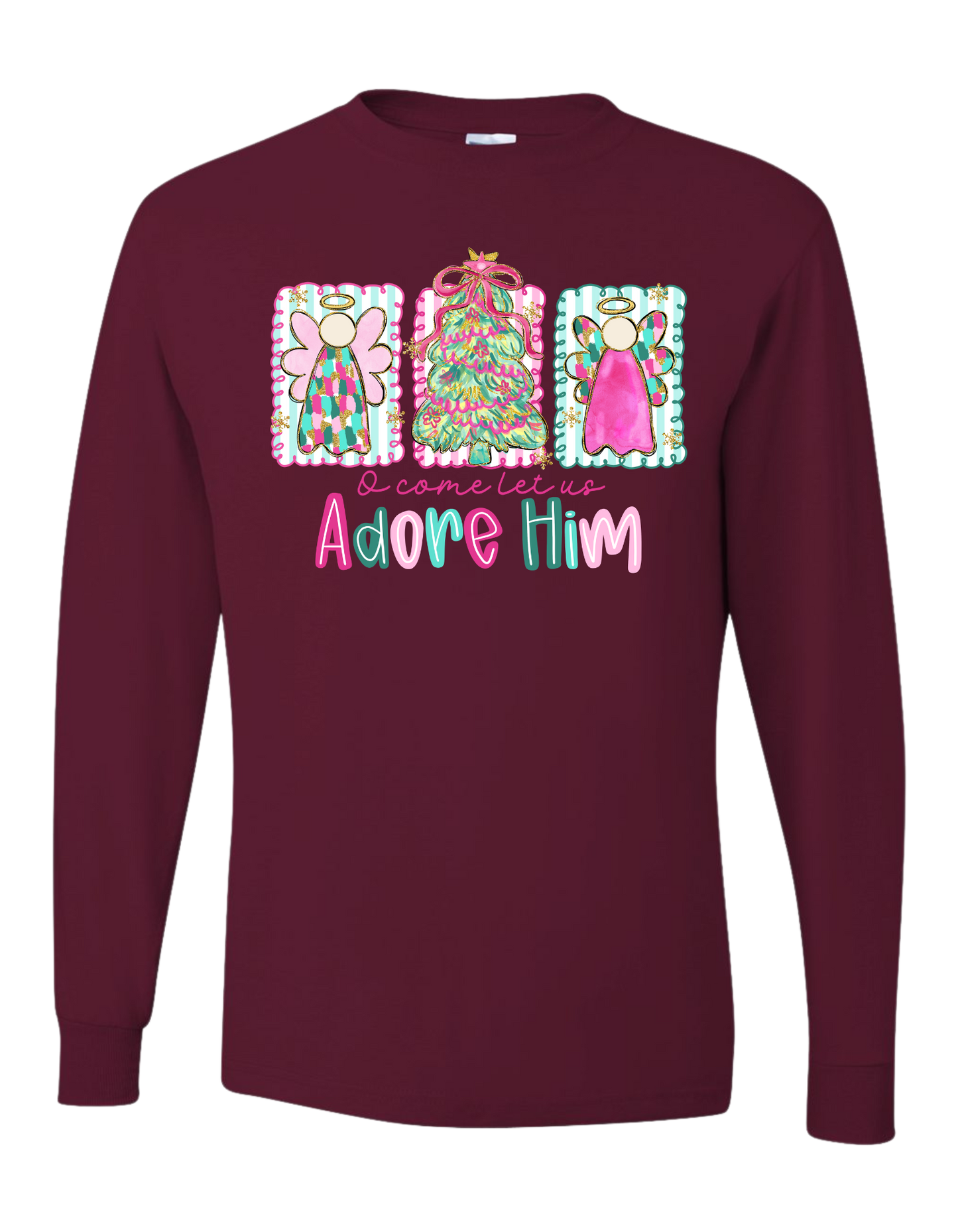 Angels Let Us Adore Him Long Sleeve