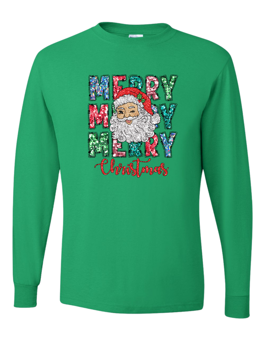 Santa Merry Christmas Long Sleeve