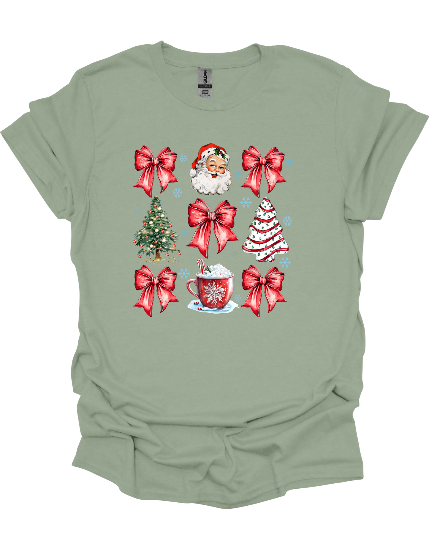 Christmas Tree Cake Coquette Bow T-Shirt