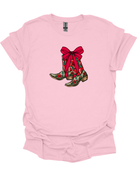 Christmas Cowboy Boots T-Shirt