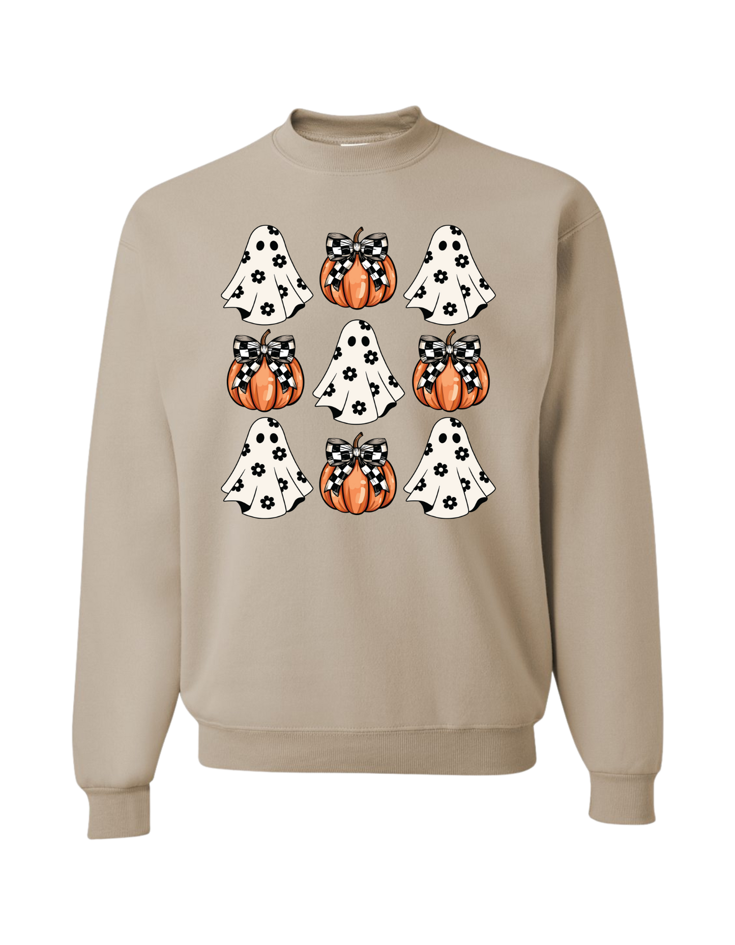 Checkered-Bow Coquette Crewneck