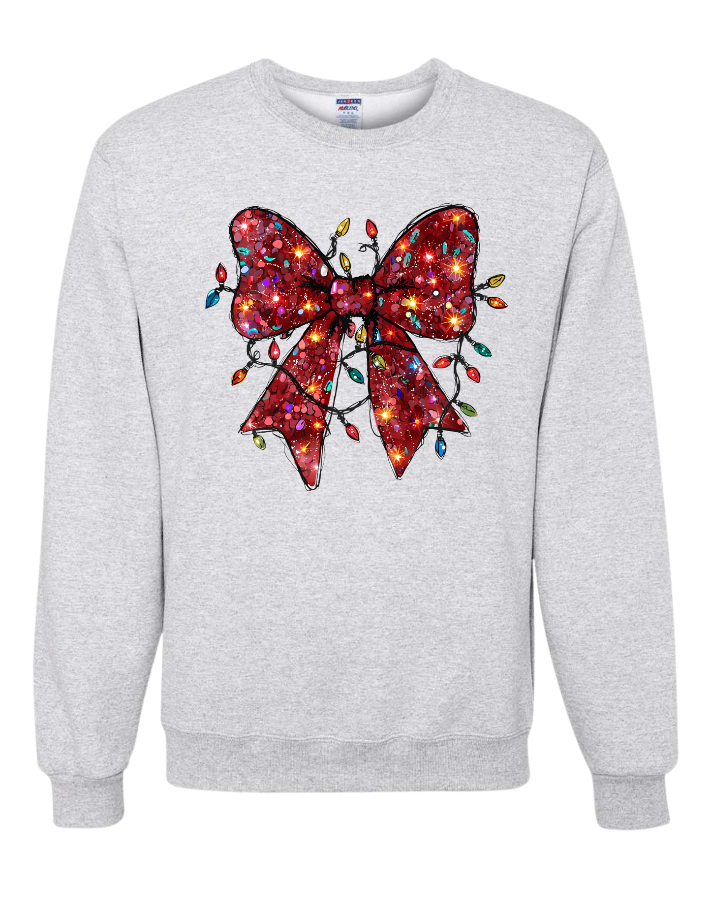 Christmas Bow & Lights Crewneck