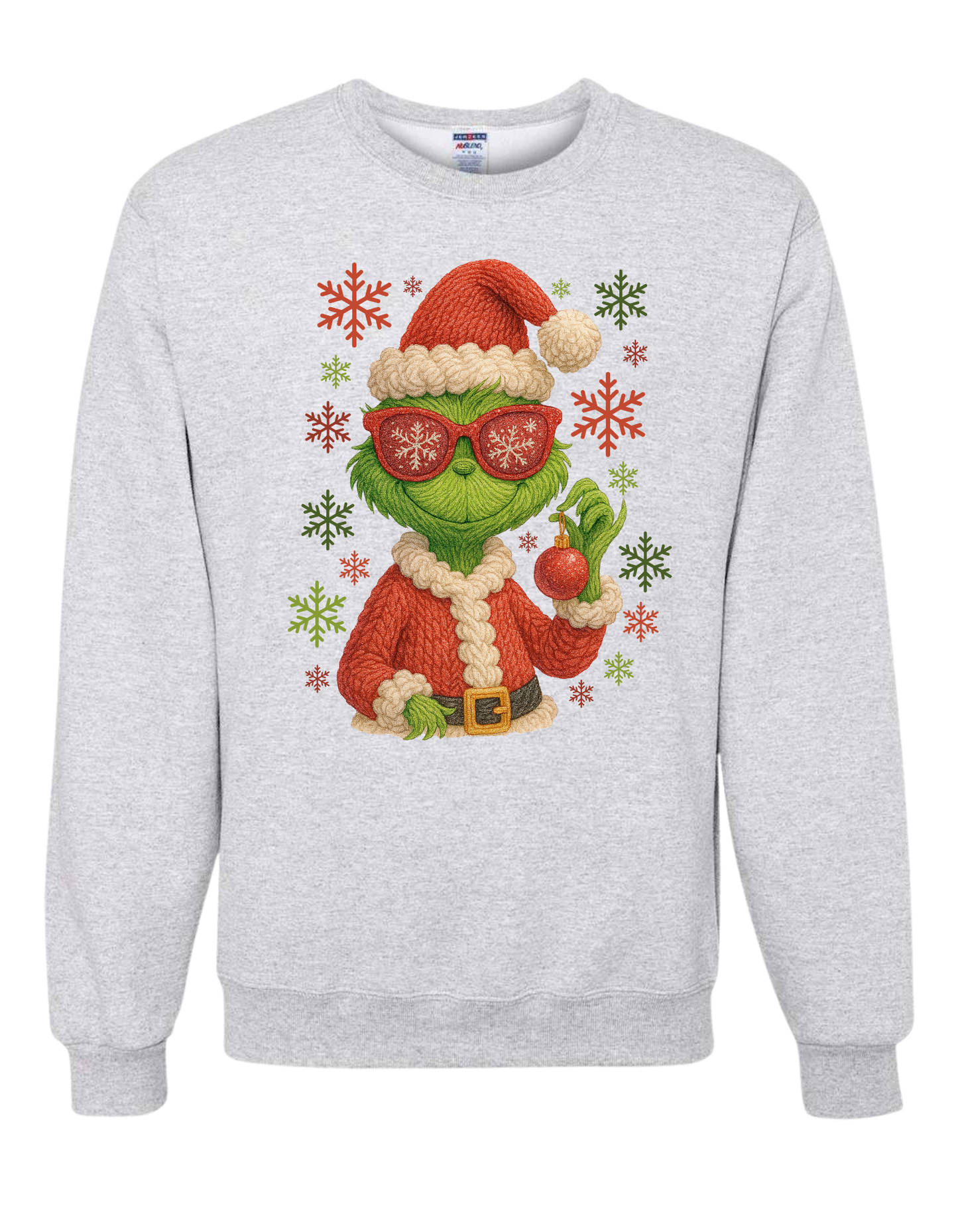 Grinch Snowflakes Crewneck