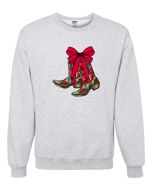 Christmas Cowboy Boots Crewneck