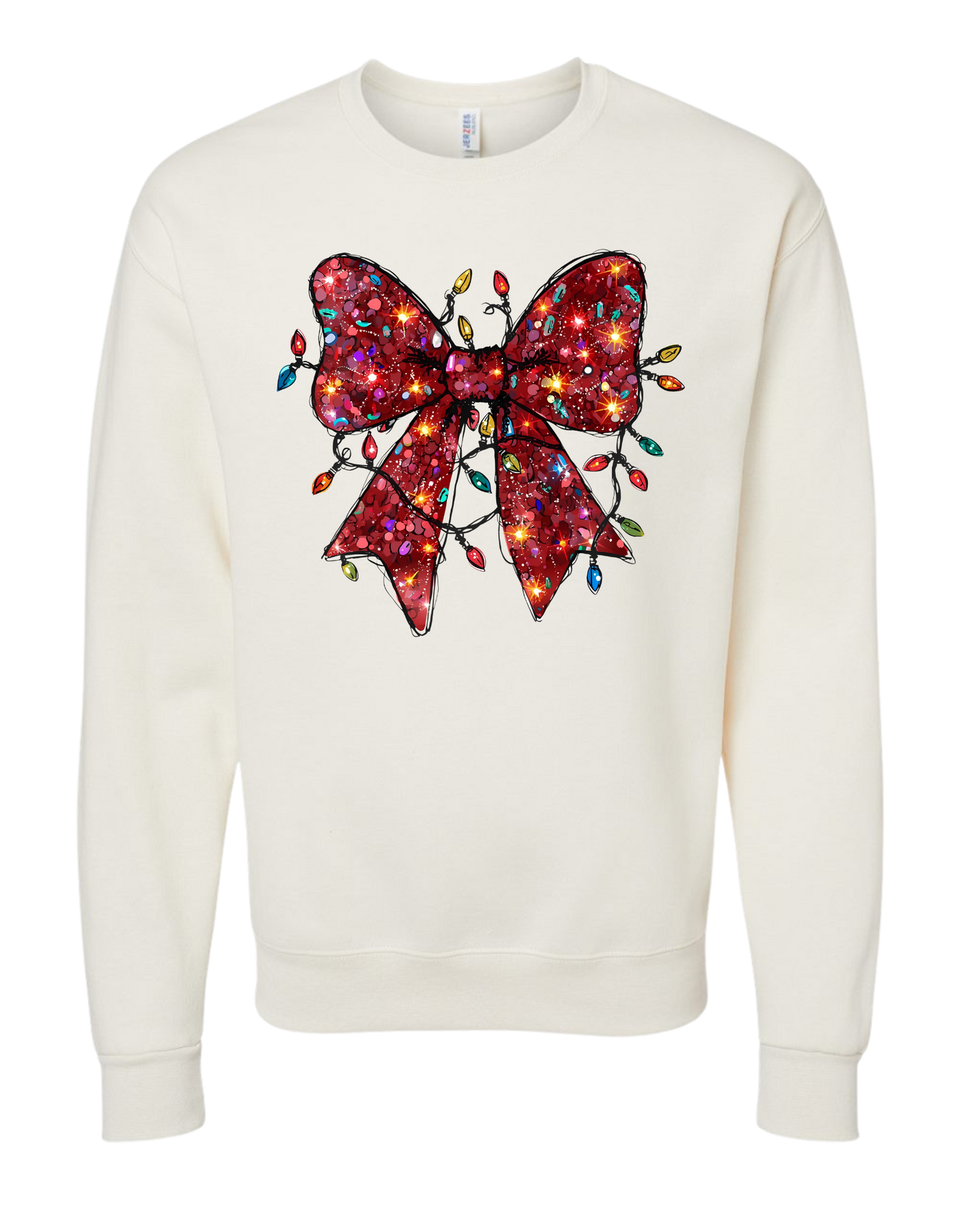 Christmas Bow & Lights Crewneck
