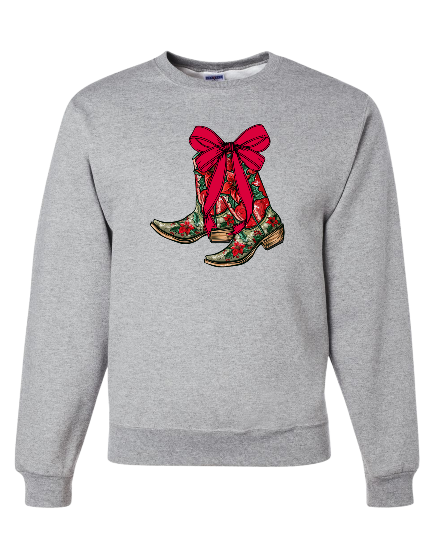 Christmas Cowboy Boots Crewneck