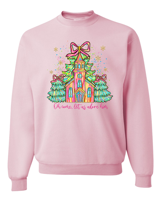 Church Let Us Adore Him Crewneck