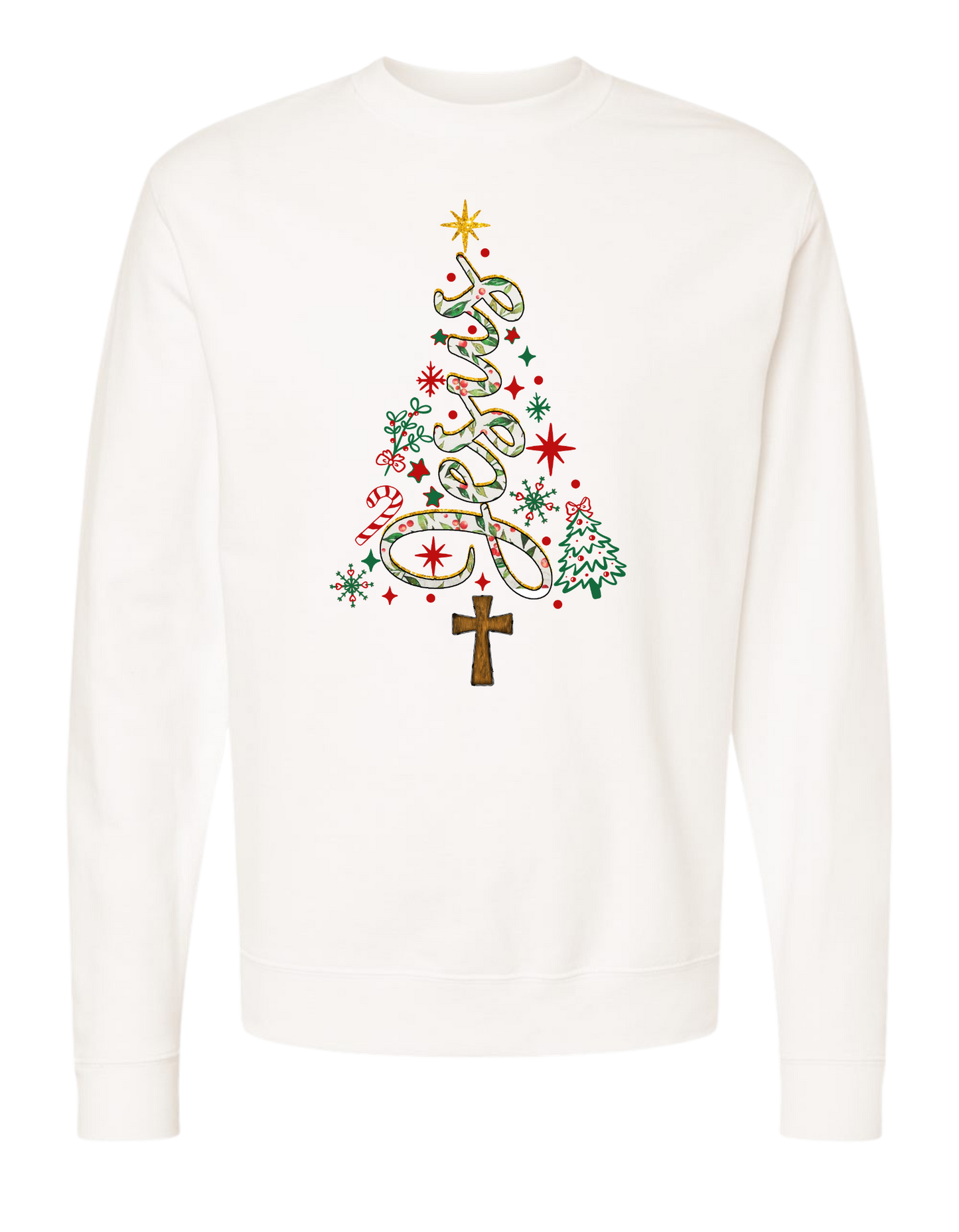 Jesus Christmas Tree Crewneck