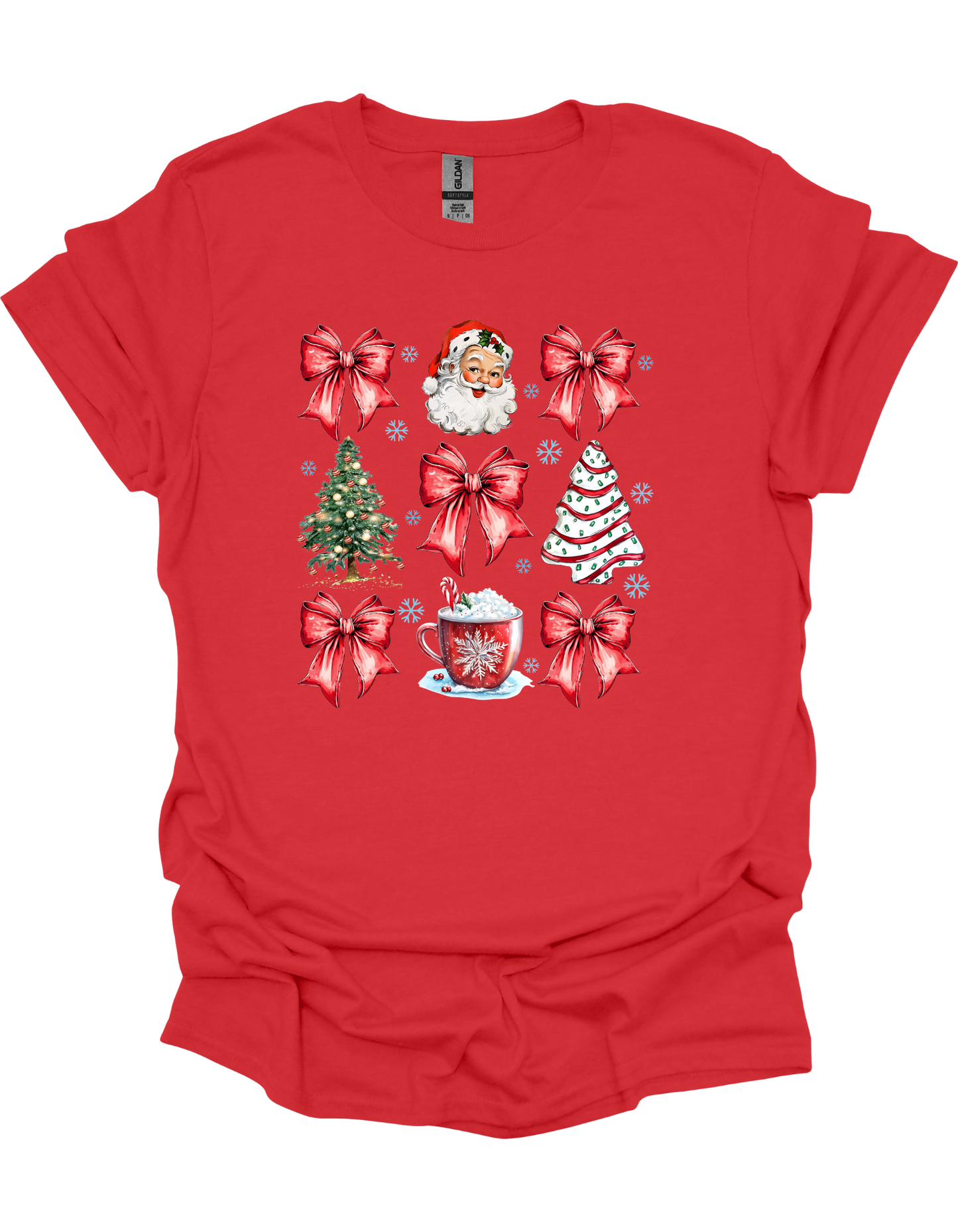 Christmas Tree Cake Coquette Bow T-Shirt