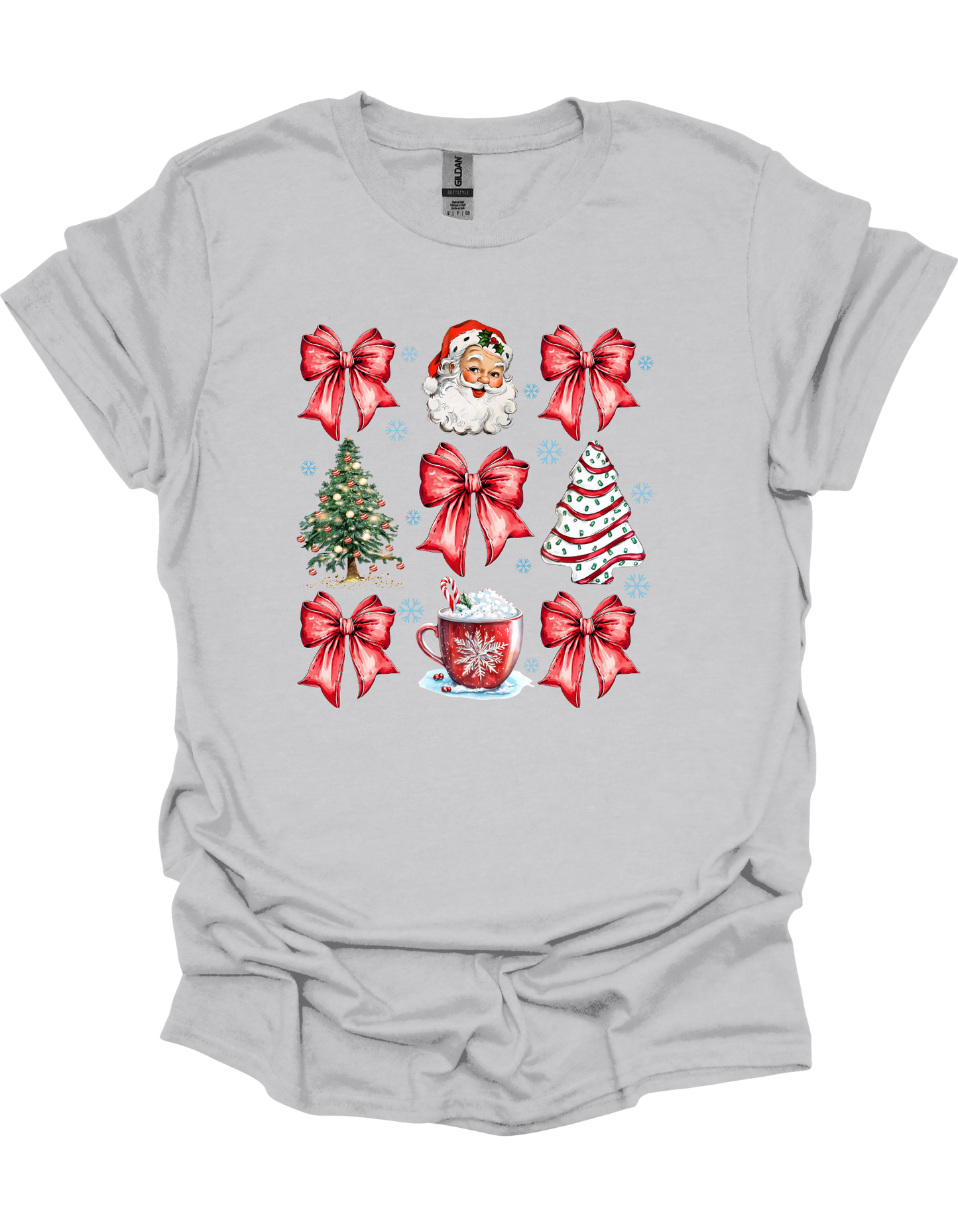 Christmas Tree Cake Coquette Bow T-Shirt