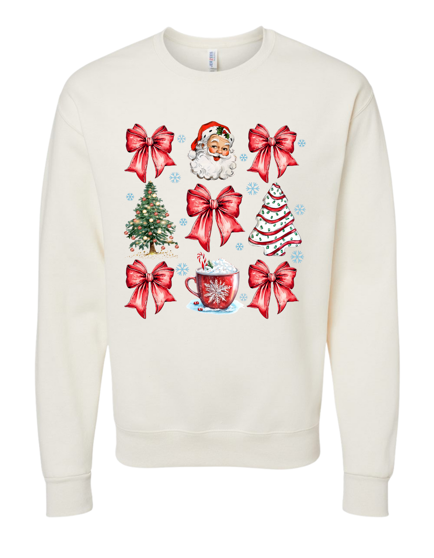 Christmas Tree Cake Coquette Bow Crewneck