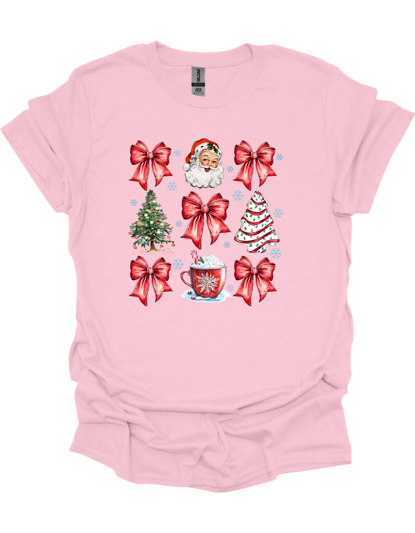 Christmas Tree Cake Coquette Bow T-Shirt