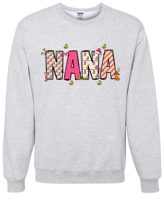 Grinch Inspired CUSTOM Name Crew/T-Shirt FRONT SIDE ONLY - READ DESCRIPTION