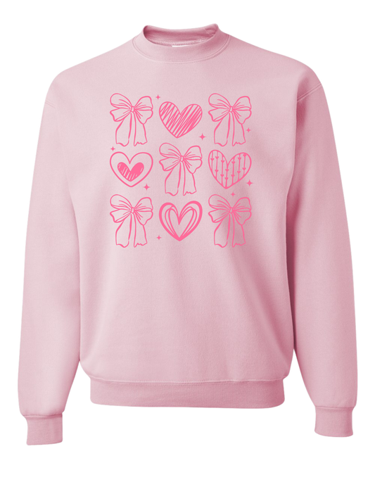 Pink Bow Coquette Crewneck