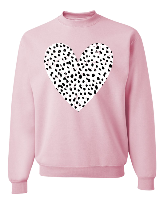 Polka Dot Heart Crewneck