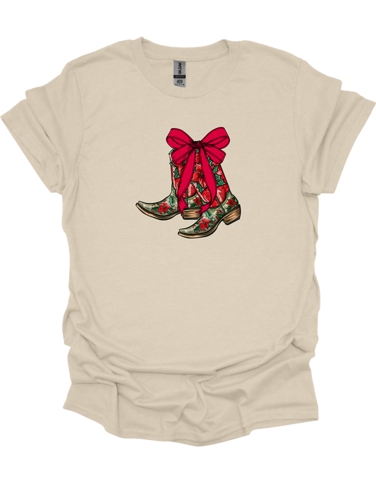 Christmas Cowboy Boots T-Shirt