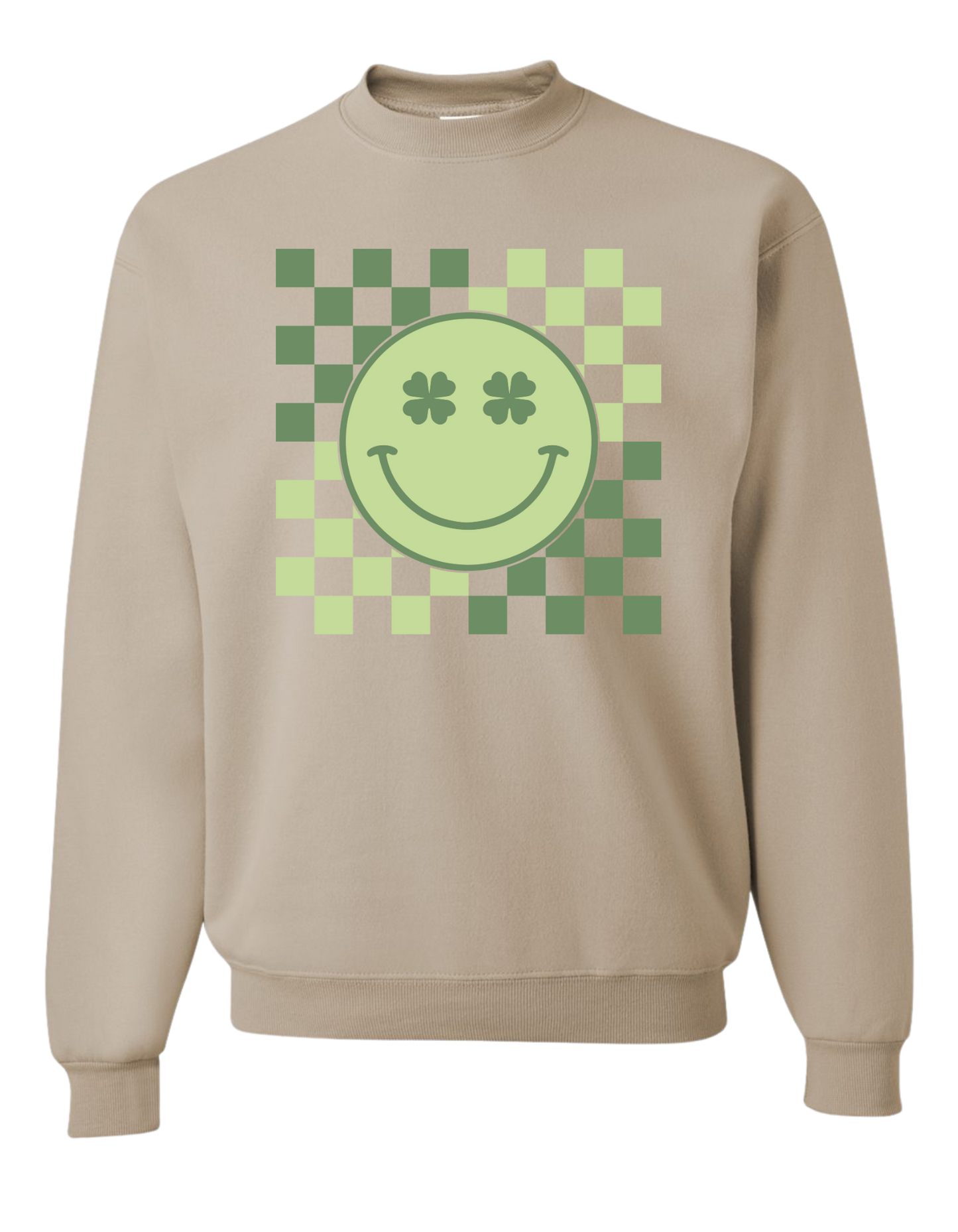 Checkered Smiley Face Crewneck
