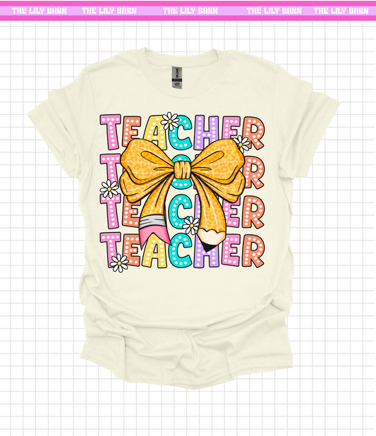 Teacher Coquette Bow T-Shirt