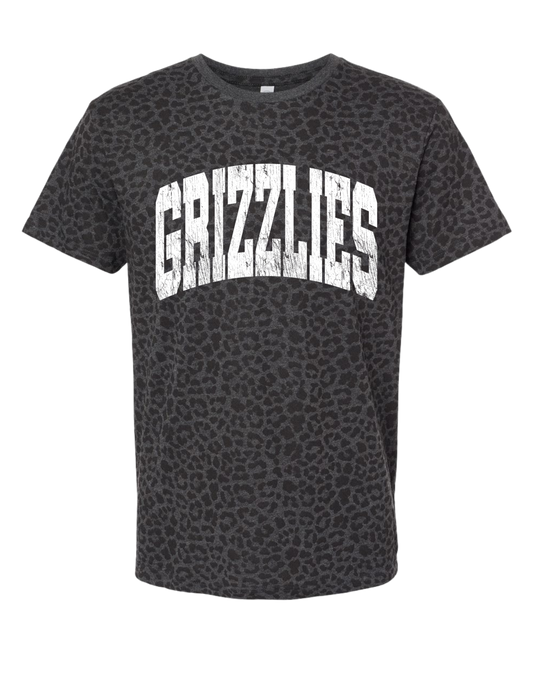 Grizzlies Grunge Black Leopard T-Shirt