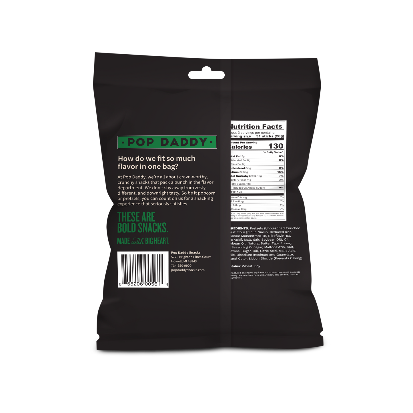 Pop Daddy – Dill Pickle Seasoned Pretzels 3.0oz