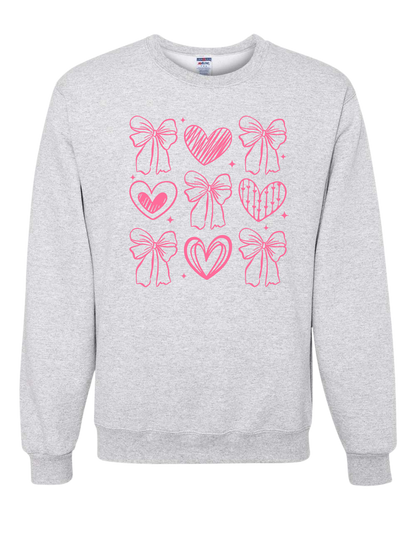 Pink Bow Coquette Crewneck