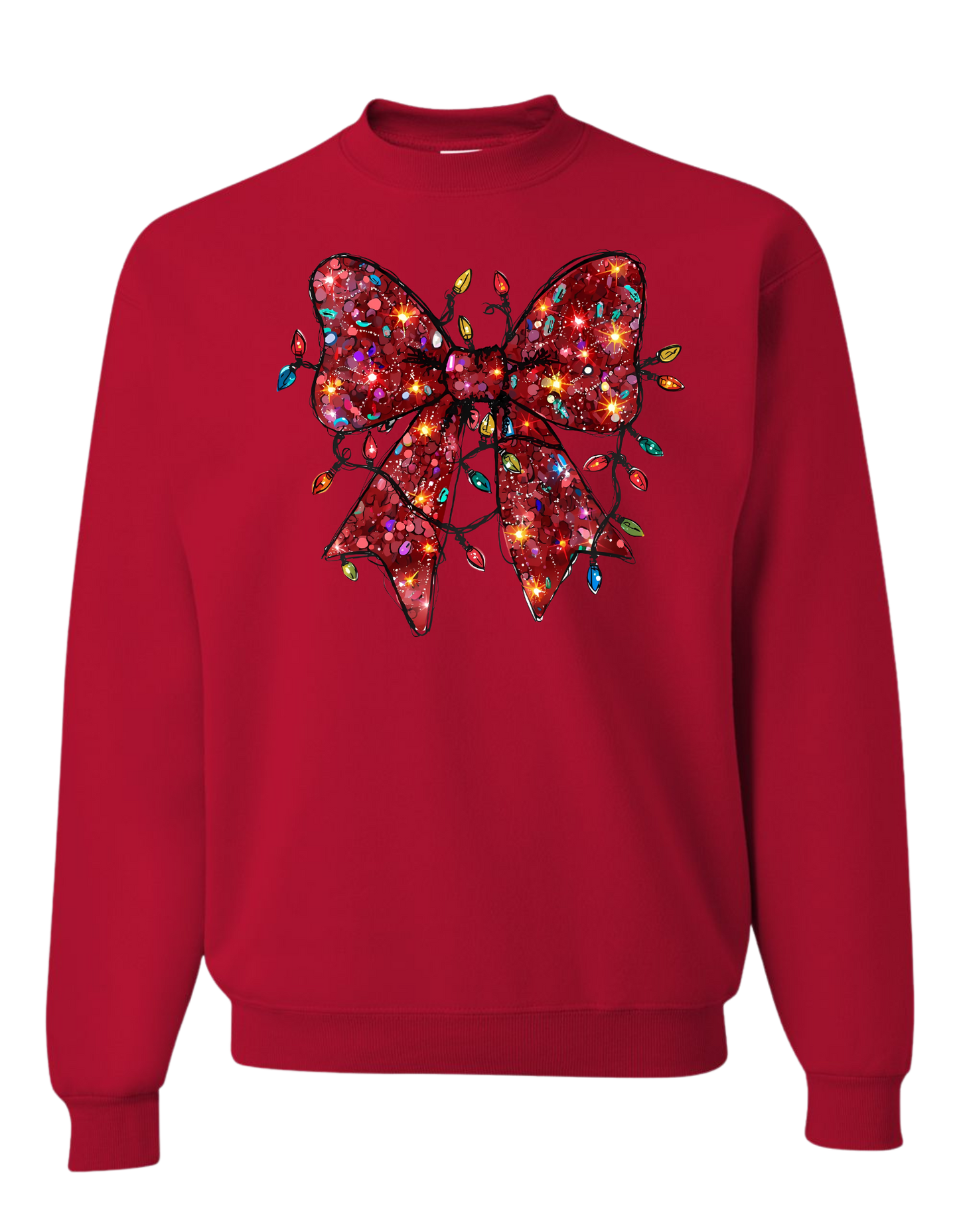 Christmas Bow & Lights Crewneck