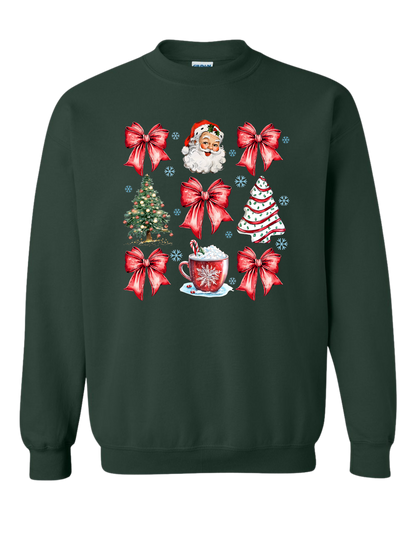 Christmas Tree Cake Coquette Bow Crewneck