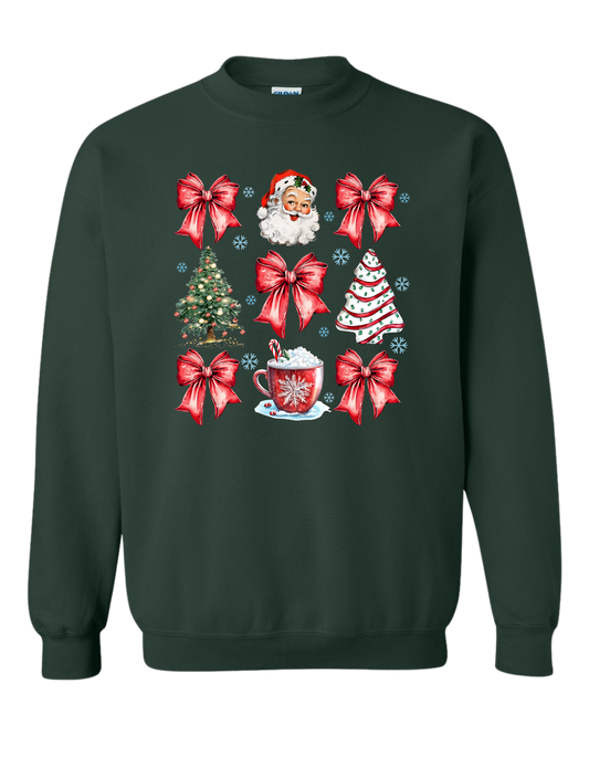Christmas Tree Cake Coquette Bow Crewneck