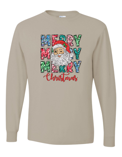 Santa Merry Christmas Long Sleeve