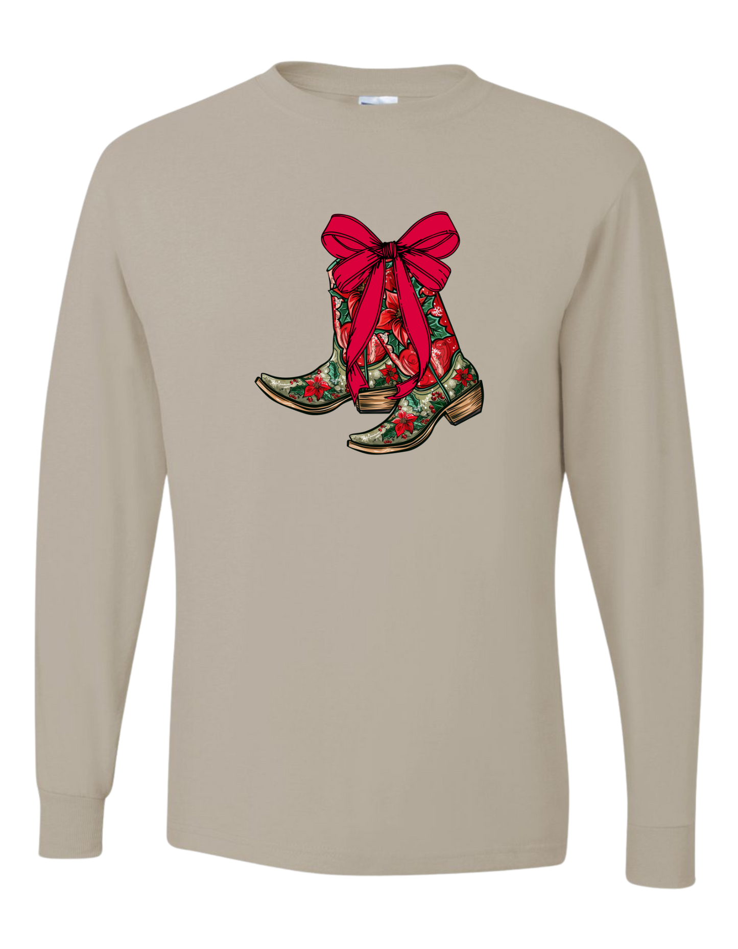 Christmas Cowboy Boots Long Sleeve
