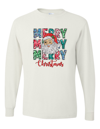Santa Merry Christmas Long Sleeve