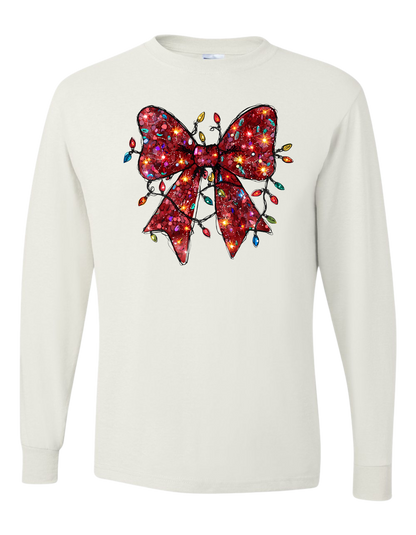 Christmas Bow & Lights Long Sleeve