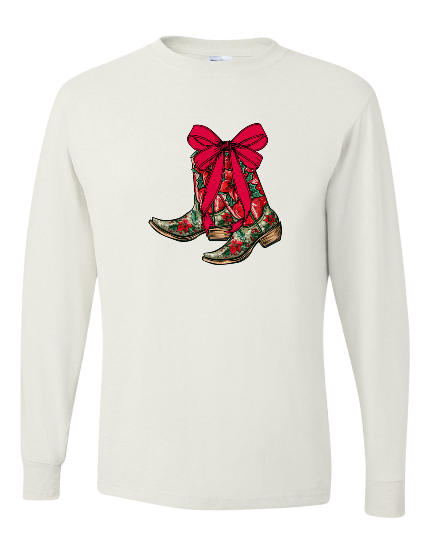 Christmas Cowboy Boots Long Sleeve