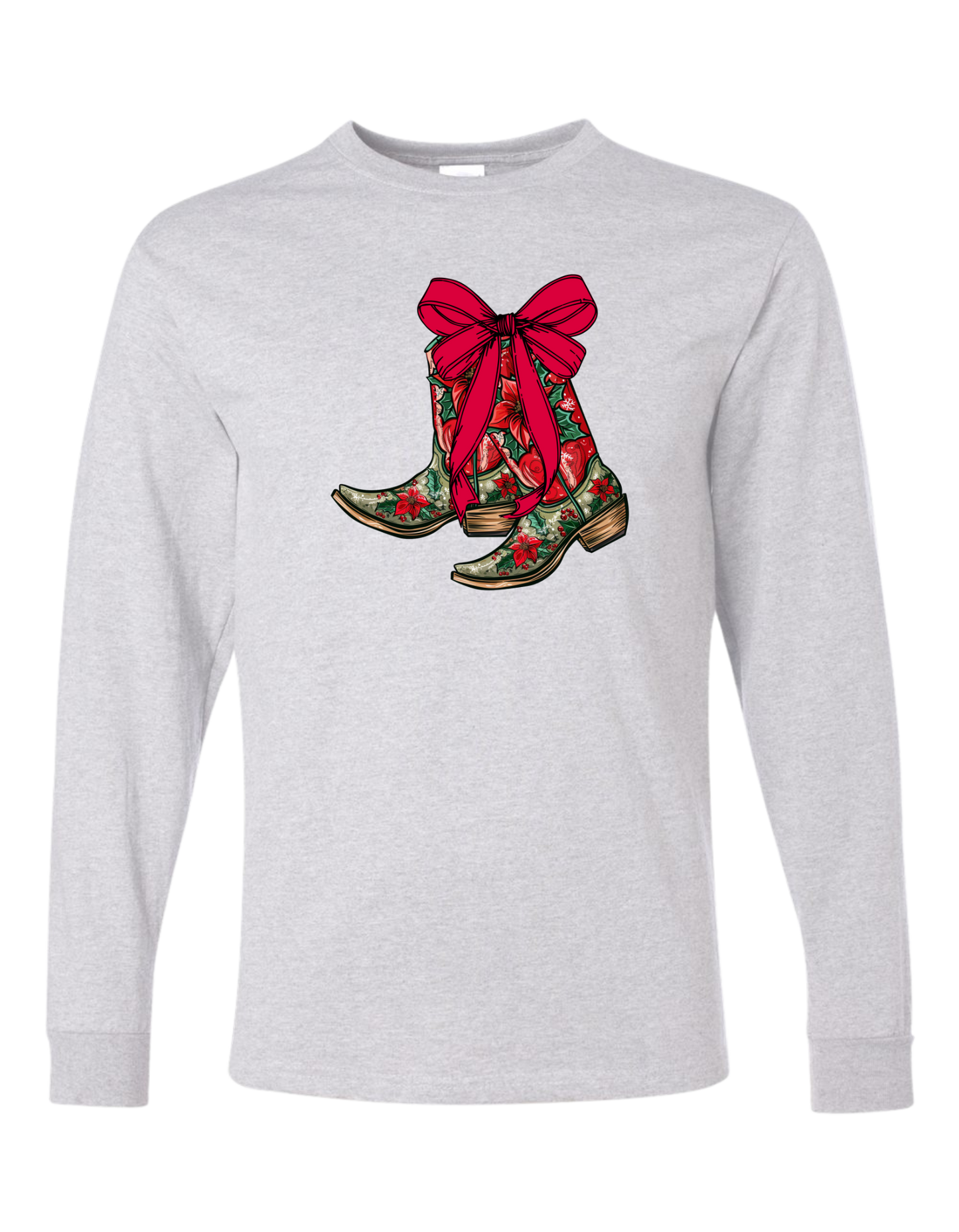 Christmas Cowboy Boots Long Sleeve
