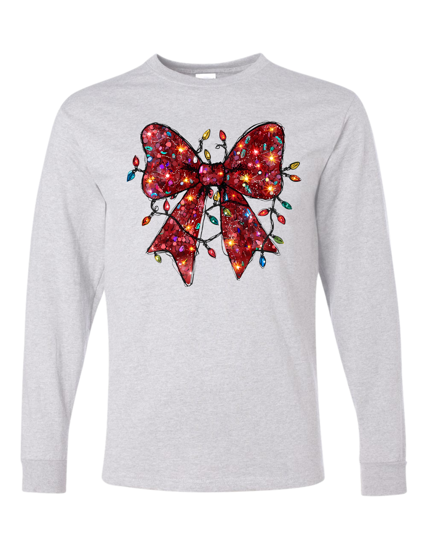 Christmas Bow & Lights Long Sleeve