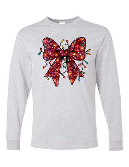 Christmas Bow & Lights Long Sleeve