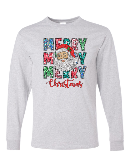 Santa Merry Christmas Long Sleeve