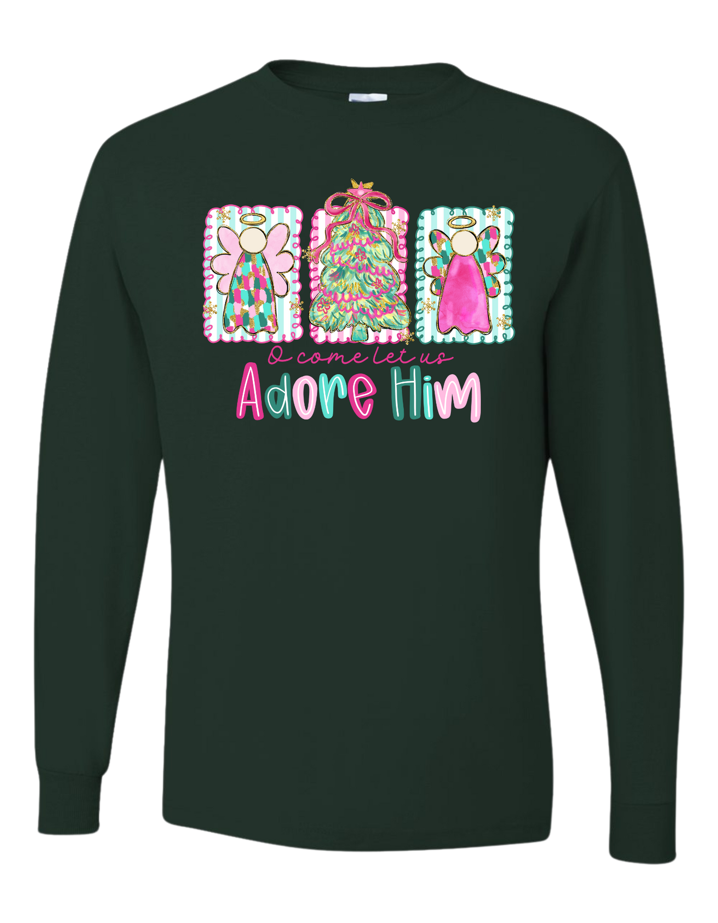 Angels Let Us Adore Him Long Sleeve