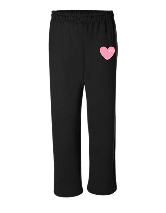 Love Theta Alpha Open Bottom Sweatpants