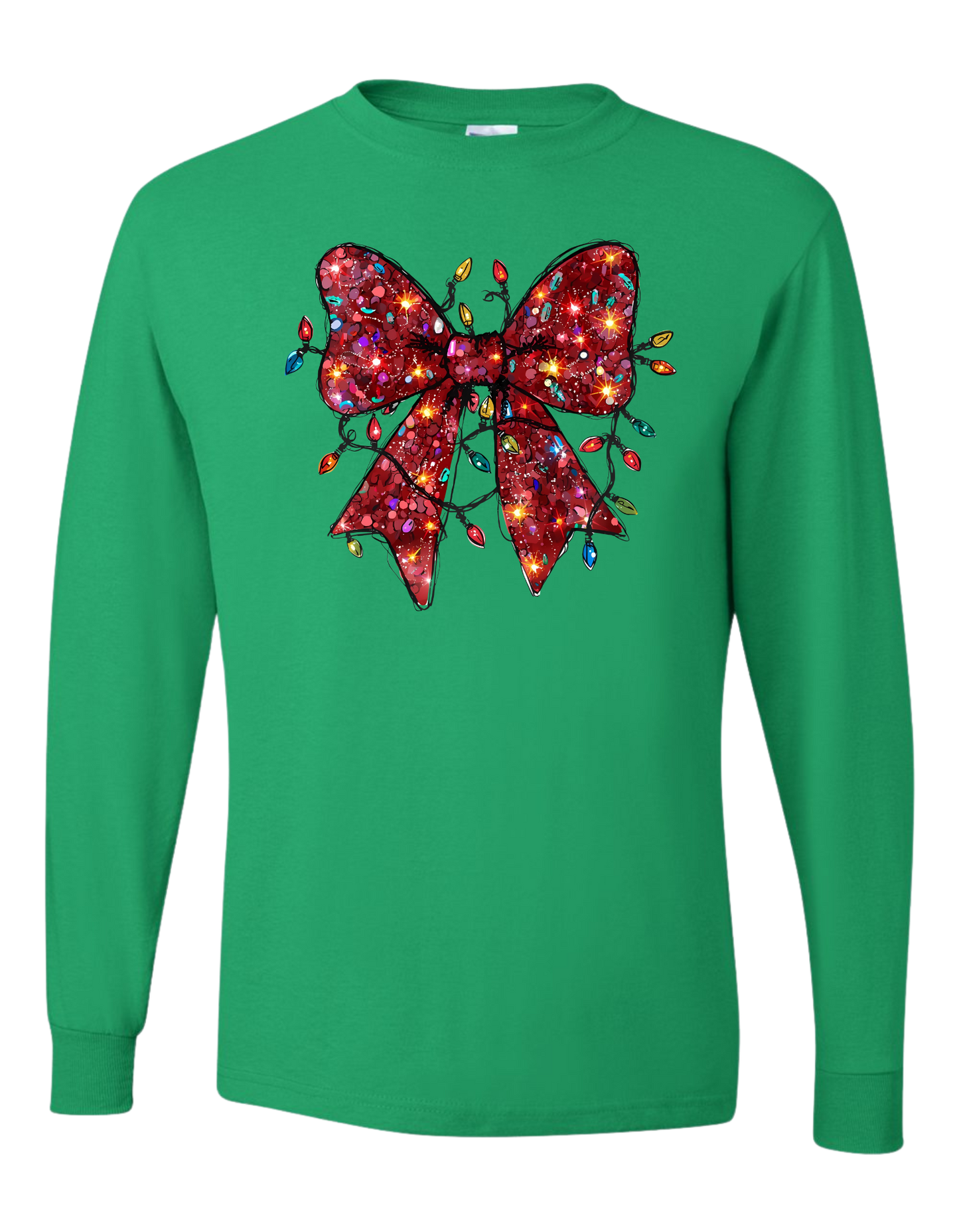 Christmas Bow & Lights Long Sleeve