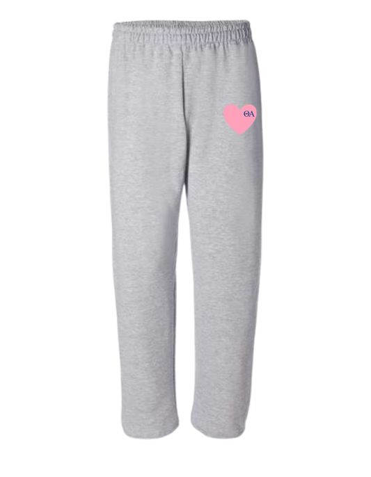 Love Theta Alpha Open Bottom Sweatpants