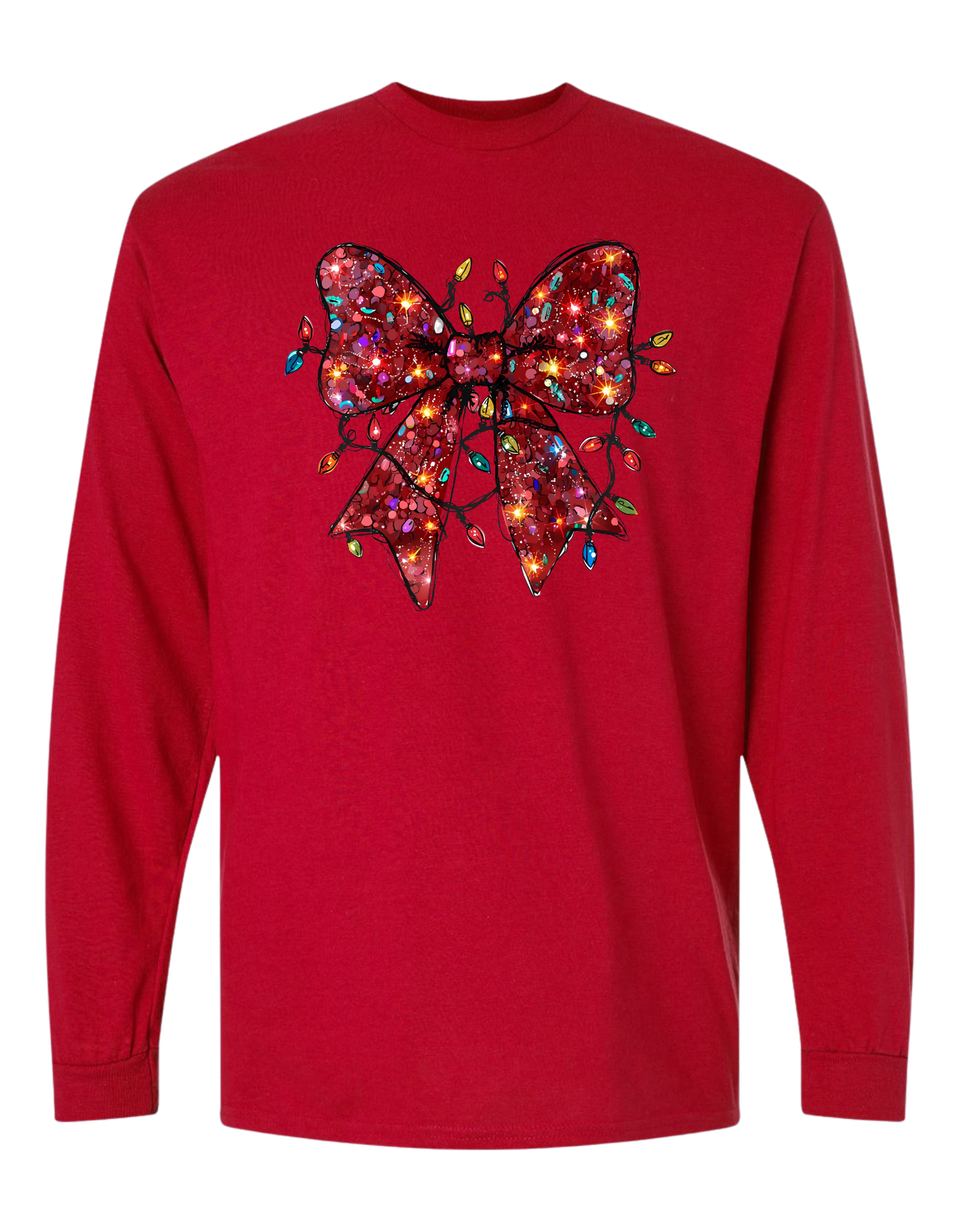 Christmas Bow & Lights Long Sleeve